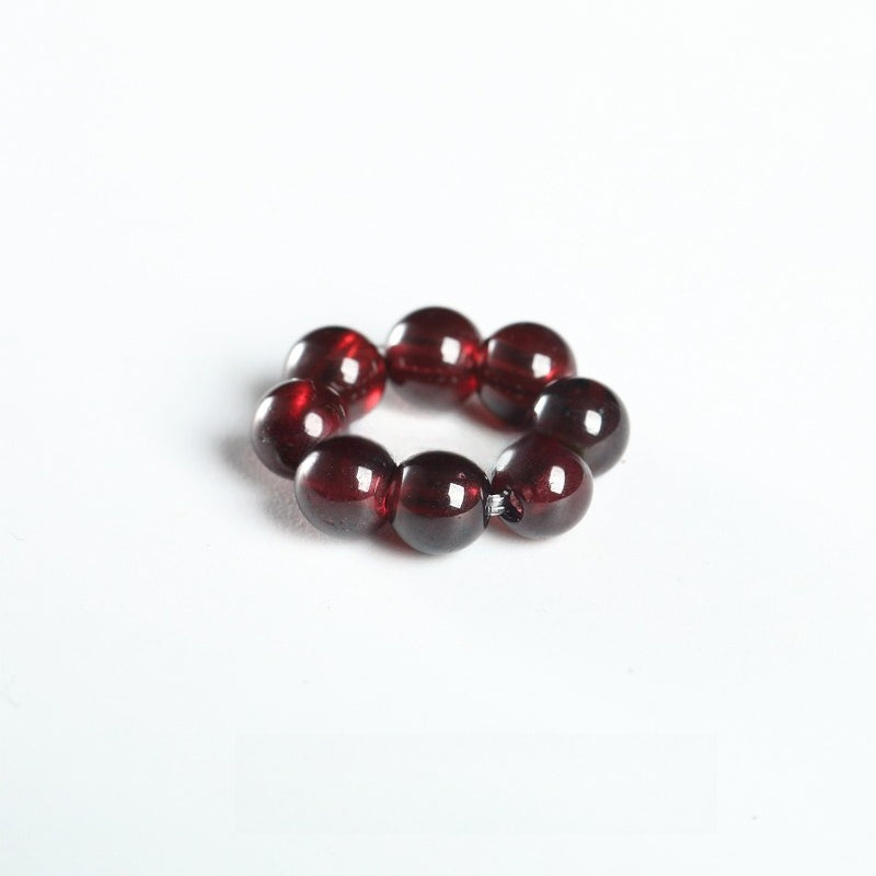 Garnet WhisperCrystal™ Natural Crystal Bead Ring Spacer – 8mm Gemstone Circle for DIY Bracelets & Jewelry Making