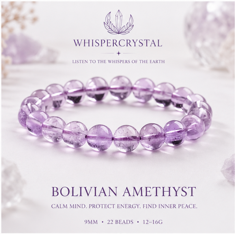 9mm Genuine Round Crystal Bead Stretch Bracelet