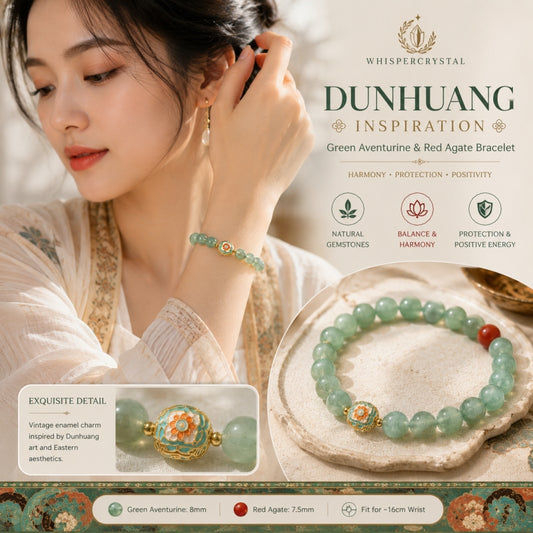 Natural Green Aventurine & Red Agate Bracelet
