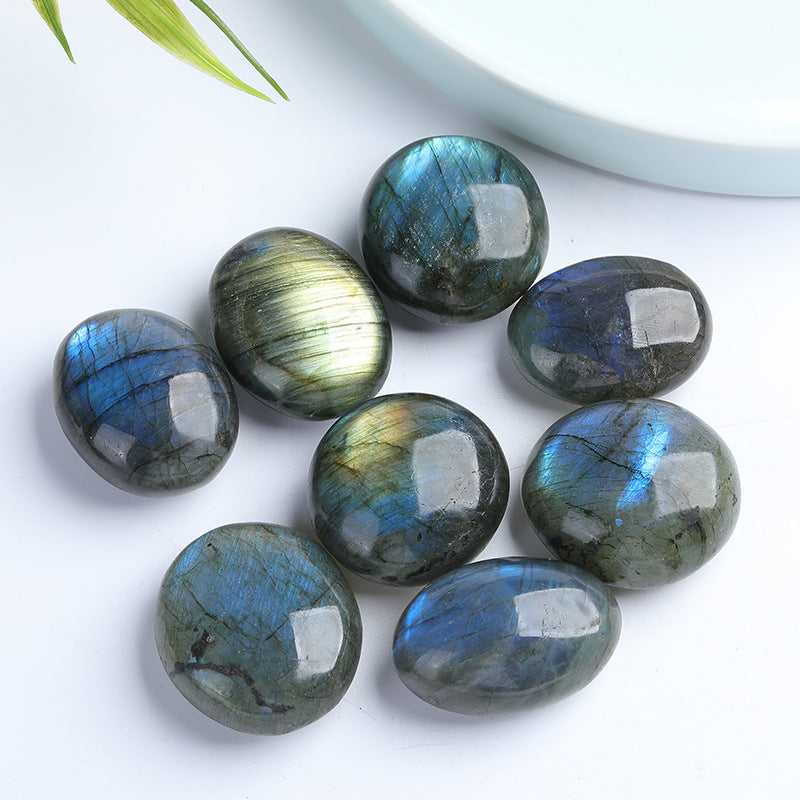 Natural Labradorite Palm Stone | Blue Flash Moonstone Freeform Crystal | Polished Handheld Healing Stone Mineral Specimen | 2-8cm