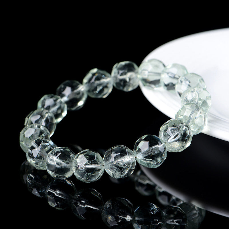 WhisperCrystal™ Natural Green Quartz Crystal Bracelet – Faceted Healing Stone Bracelet | Crystal Energy Bracelets (11–13.8mm)