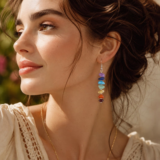 Colorful Rainbow Crystal Dangle Earrings