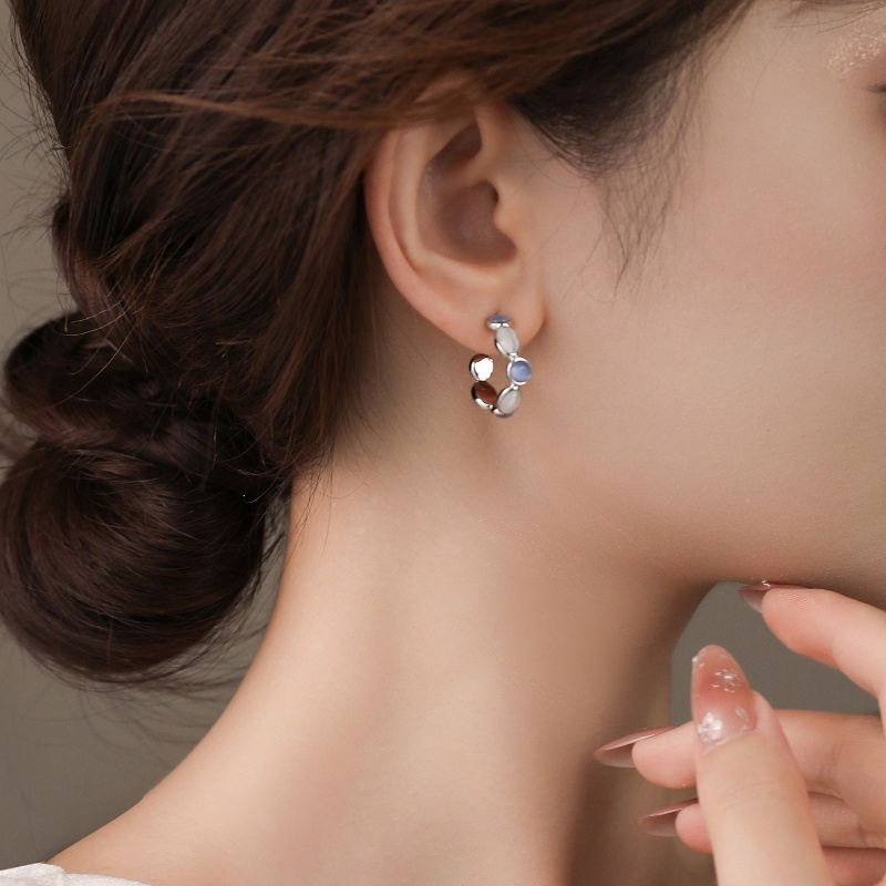 Whispercrystal best design Blue Hoop Earrings for Women