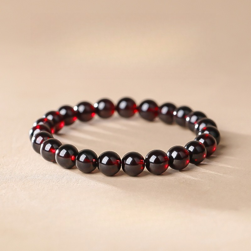 Garnet Bracelet – Deep Red Gemstone Beaded Bracelet 4mm-8mm