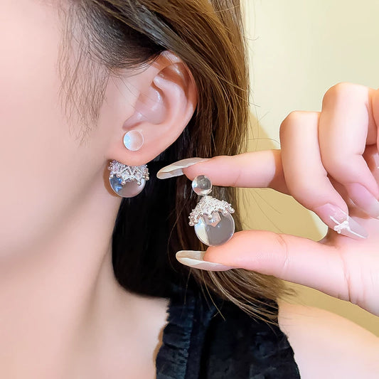 2 Ways to Wear White Crystal Earrings for women beautiful gift