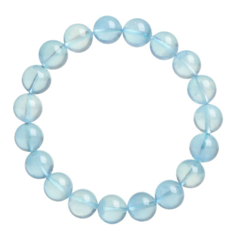 Blue Gemstone Beaded Bracelet crafted with polished natural blue gem beads. This elegant wrist accessory delivers soothing calmness and attracts positive luck