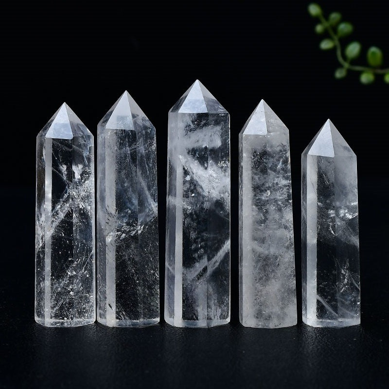 Brazilian Clear Quartz Point Obelisk | Polished Hexagonal Healing Crystal Wand