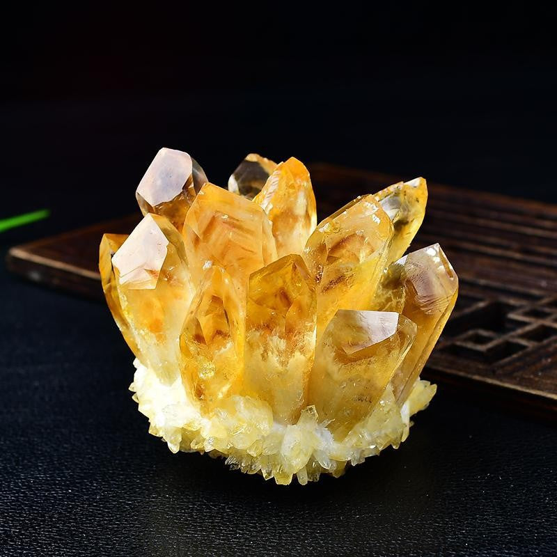 Citrine Crystal Cluster | Genuine Yellow Quartz Mineral Specimen