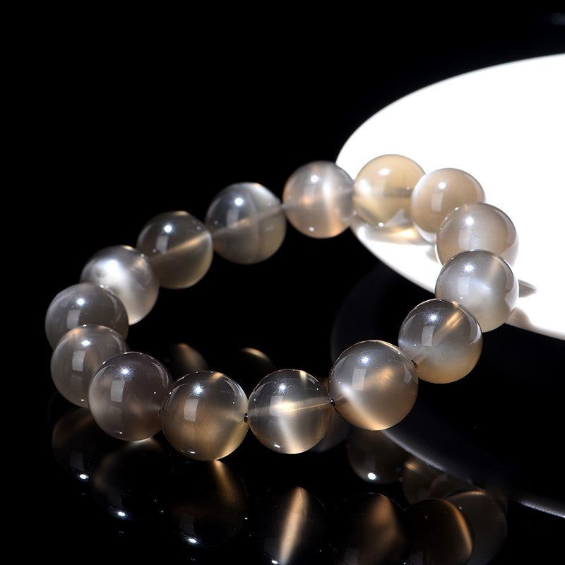 Close-up of Natural Black Moonstone with Moonstone Effect WHISPERCRYSTAL