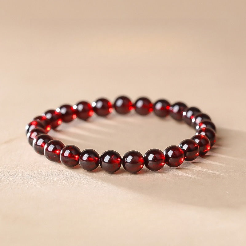 January Birthstone Garnet Bracelet | Minimalist Gemstone Jewelry 7mm