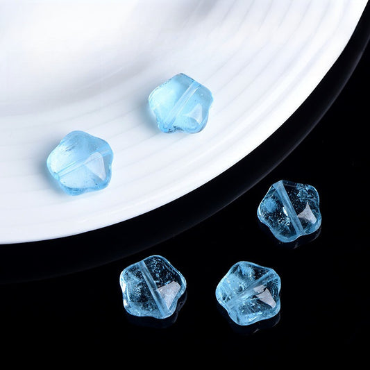 Natural Blue Topaz Star Beads | Faceted Gemstone Spacer for DIY Jewelry | WhisperCrystal™