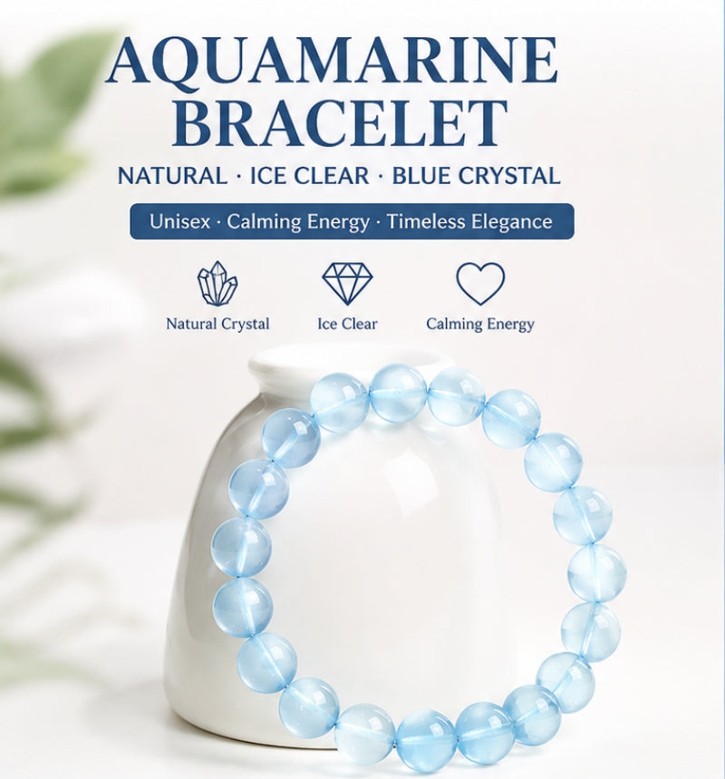Natural Ice-Clear Aquamarine Bracelet