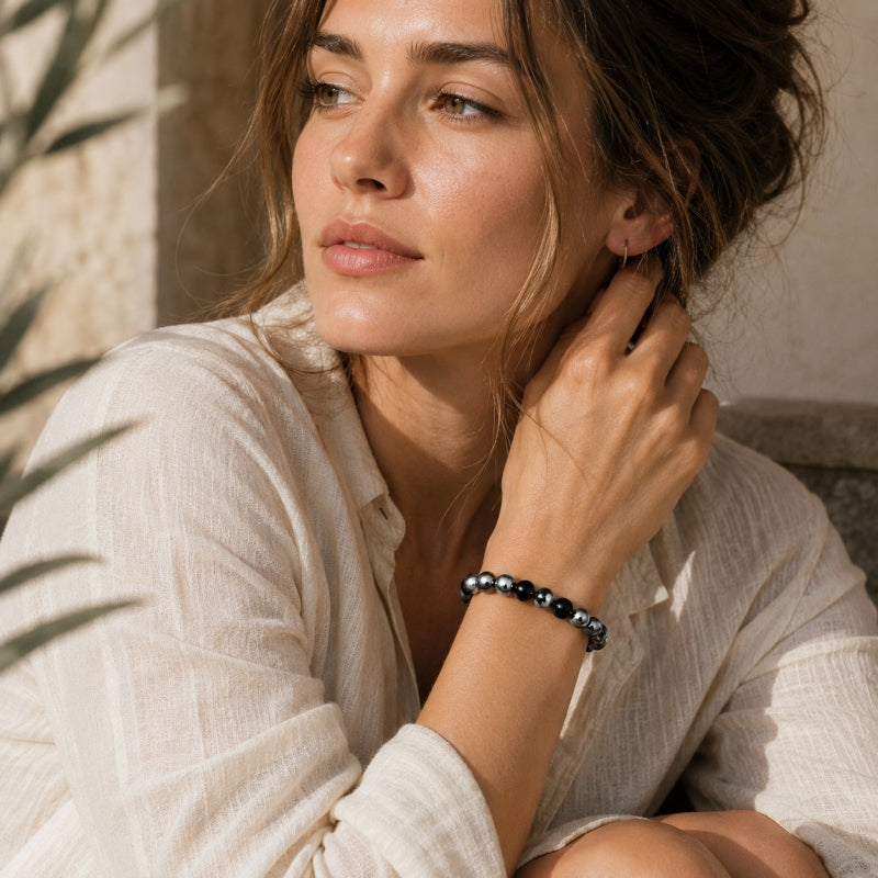 WhisperCrystal™ Natural Silver Sheen Obsidian Bracelet