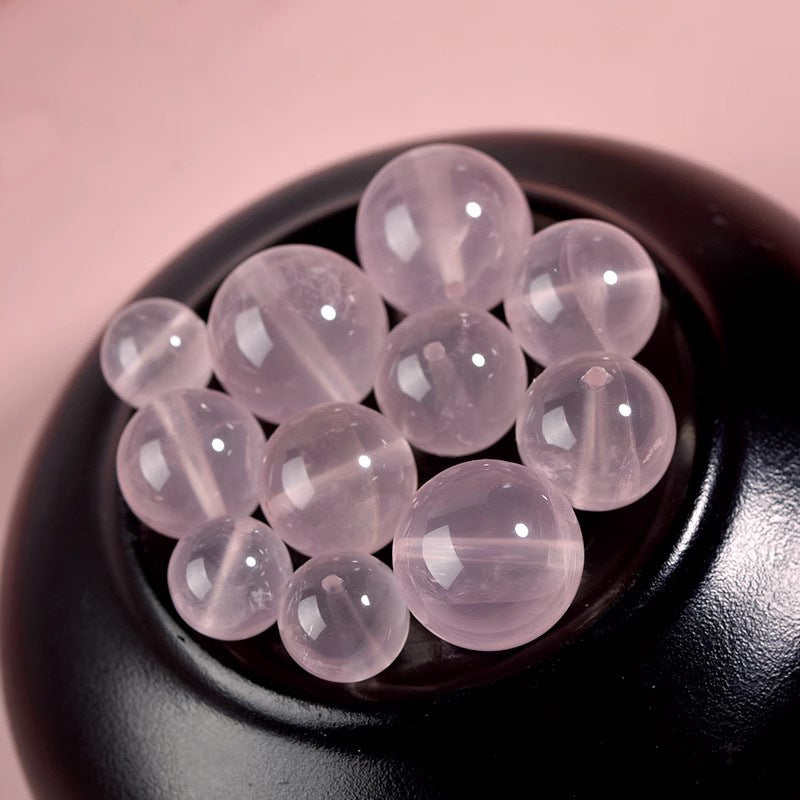 Ice Type Madagascar Rose Quartz Round Beads