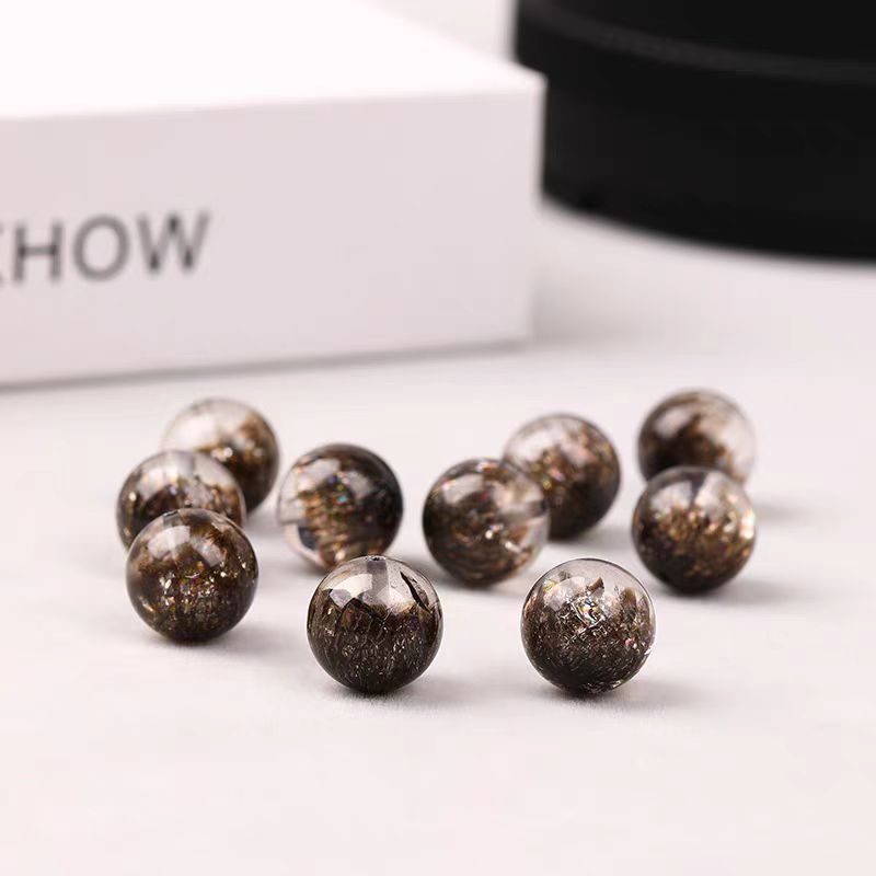 Black Rutilated Super Seven Single Beads