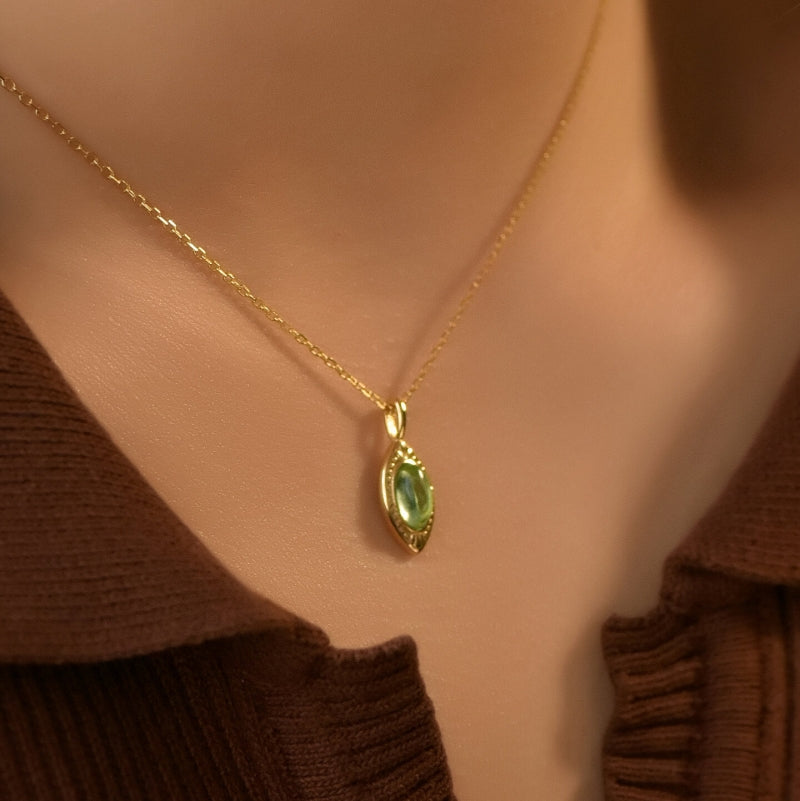 August Birthstone Peridot Necklace | S925 Sterling Silver Pendant