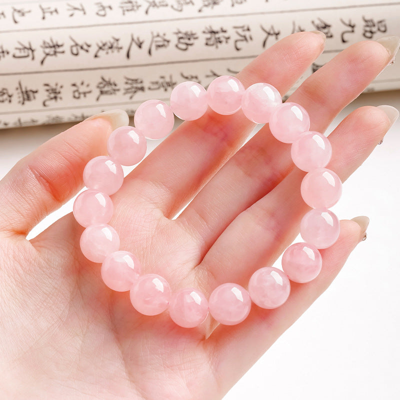 Pure Pink Grapefruit Rose Quartz Single Strand Bracelet