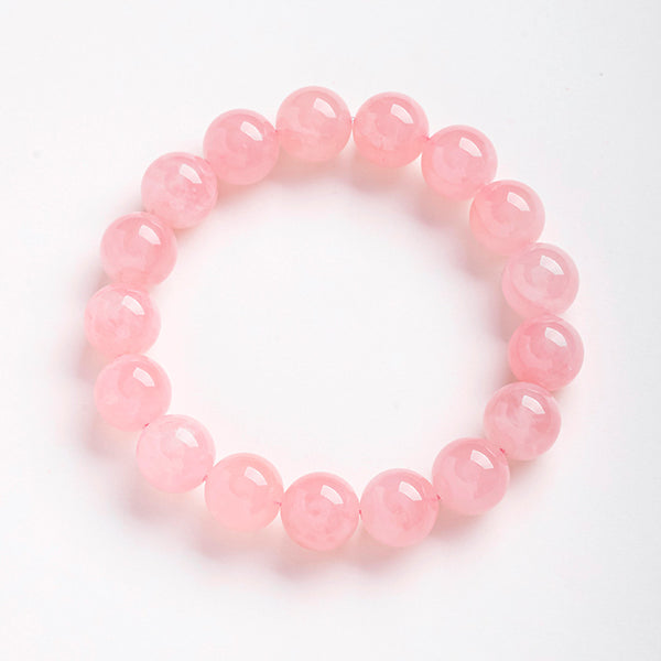 Pure Pink Grapefruit Rose Quartz Single Strand Bracelet for love