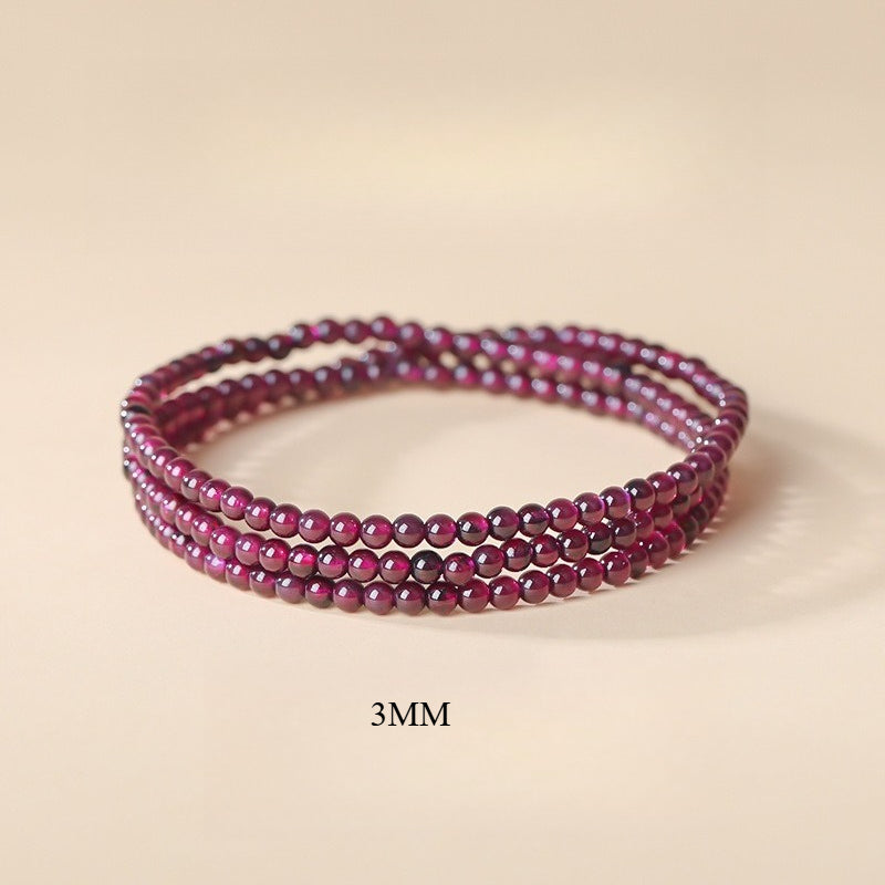Triple Wrap Garnet Bracelet | Natural January Birthstone Jewelry