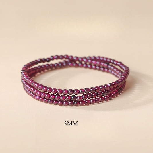 Triple Wrap Garnet Bracelet | Natural January Birthstone Jewelry