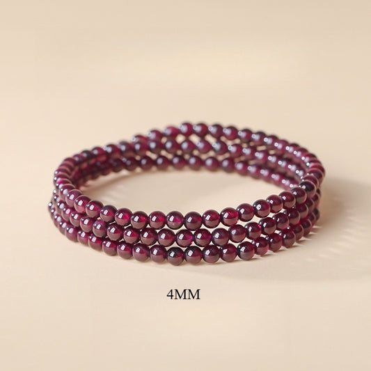 Triple Wrap Garnet Bracelet | Natural January Birthstone Jewelry from crystal shop near me whispercrystal