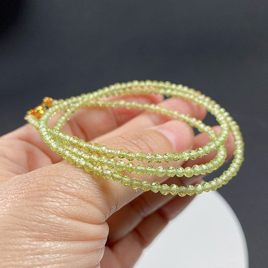 Triple Wrap Peridot Bracelet | Natural Green Gemstone Jewelry
