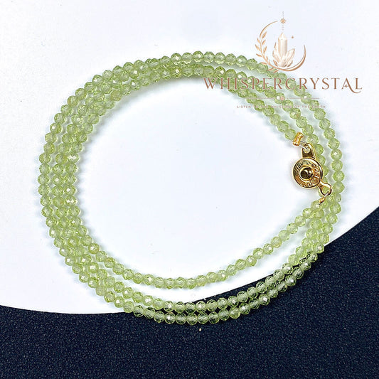 Triple Wrap Peridot Bracelet | Natural Green Gemstone Jewelry