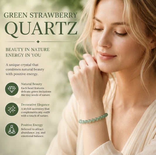 Natural Green Strawberry Quartz Bracelet