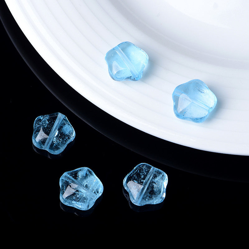 WhisperCrystal™ Natural Blue Topaz Star Beads – Faceted Ice-Clear Gemstone Charms for DIY Jewelry | Pre-Drilled (Basic & Premium Quality)