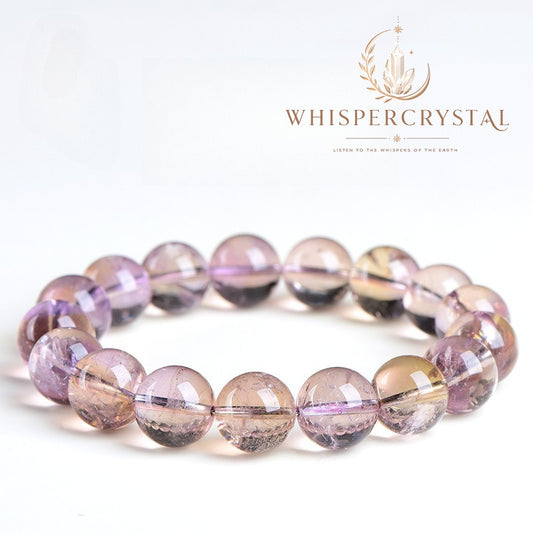WhisperCrystal™ Natural Brazilian Ametrine Crystal Bracelet | Transparent Gemstone Bead Bracelet