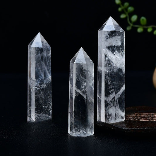 WhisperCrystal™ Natural Brazilian Clear Quartz Tower | Polished Crystal Point 4–10cm