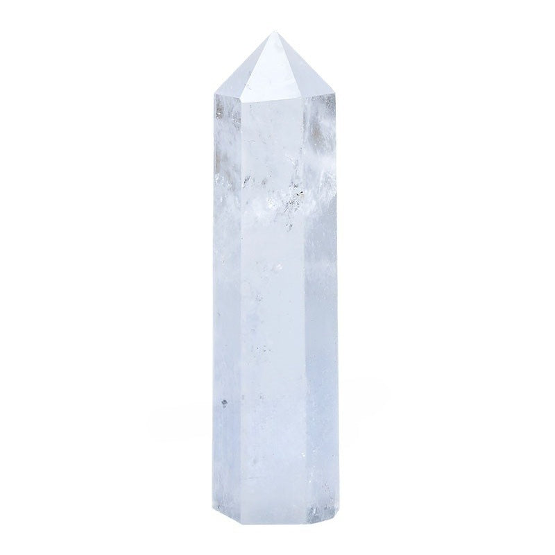WhisperCrystal™ Natural Clear Quartz Crystal Tower | Brazilian Clear Quartz Point Obelisk | Polished Hexagonal Healing Crystal Wand | Energy Cleansing Home Décor | 4–10cm