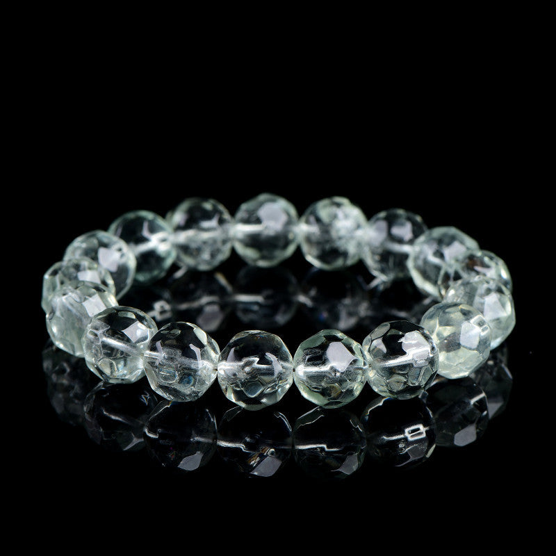 WhisperCrystal™ Natural Green Quartz Crystal Bracelet – Faceted Healing Stone Bracelet | Crystal Energy Bracelets (11–13.8mm)