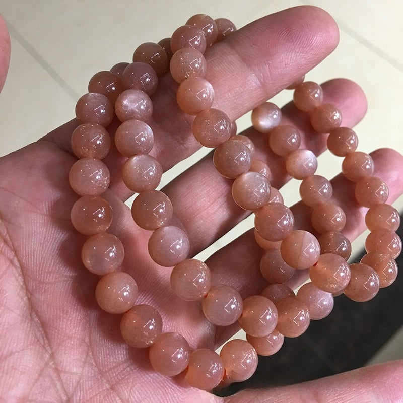 WhisperCrystal™ Natural Orange Moonstone Crystal Bracelet – Healing Stone Bracelet | Crystal Energy Bracelets (7–10mm)