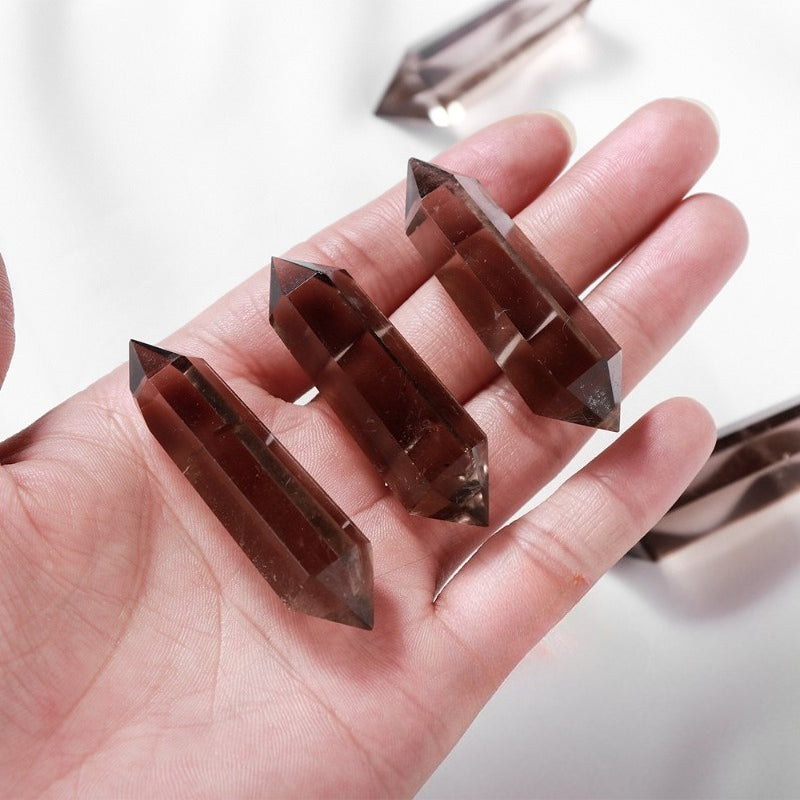 WhisperCrystal™ Unique Smoky Quartz Double Terminated Crystal Point | 4–6cm