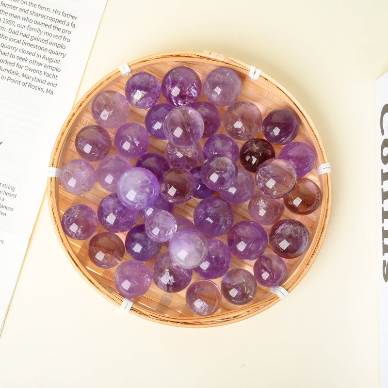 Whispercrystal-Natural Brazilian Amethyst Sphere  Polished Purple Crystal Ball