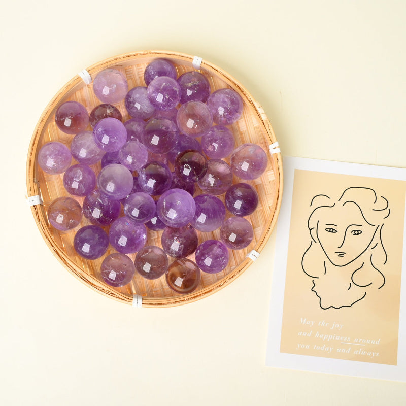 Whispercrystal-Natural Brazilian Amethyst Sphere  Polished Purple Crystal Ball
