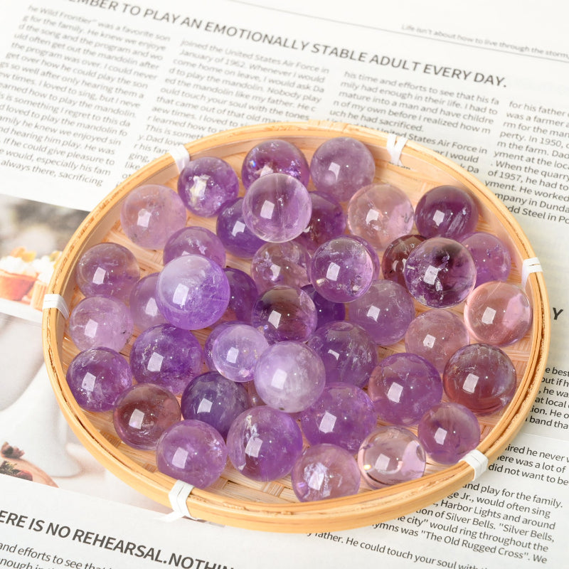 Whispercrystal-Natural Brazilian Amethyst Sphere  Polished Purple Crystal Ball