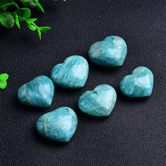 Whispercrystal Amazonite Heart Crystal | Polished Stone of Hope green blue color stone