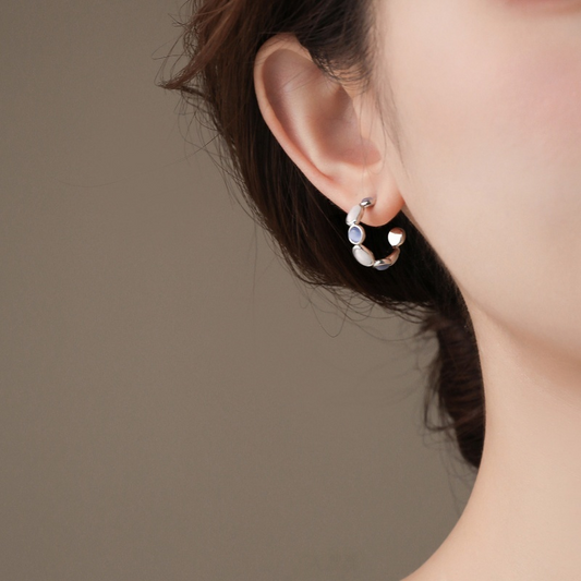 Whispercrystal best design Blue Hoop Earrings for Women