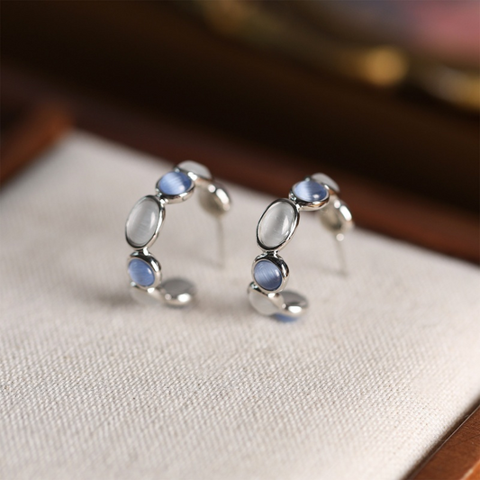 Whispercrystal best design Blue Hoop Earrings for Women