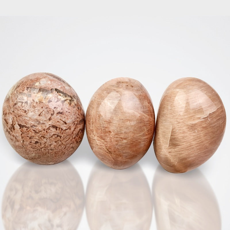Natural Peach Moonstone Palm Stone
