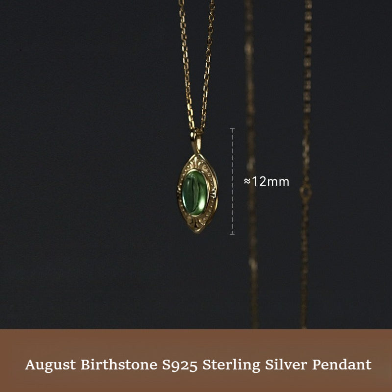 August Birthstone Peridot Necklace | S925 Sterling Silver Pendant
