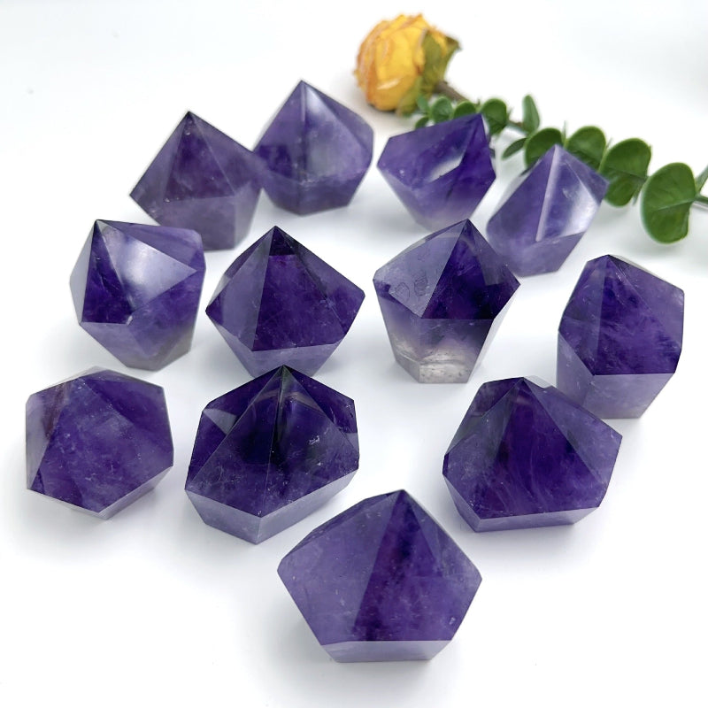 whisperCrystal-Amethyst Crystal Tower Double Point | Polished Purple Quartz Generator | Faceted Mineral Specimen Home Decor Gift