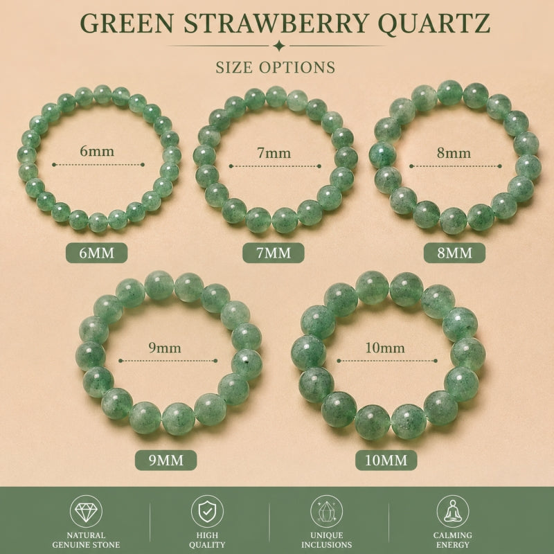 Natural Green Strawberry Quartz Bracelet