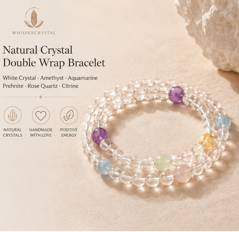 Natural Clear Quartz Wrap Bracelet