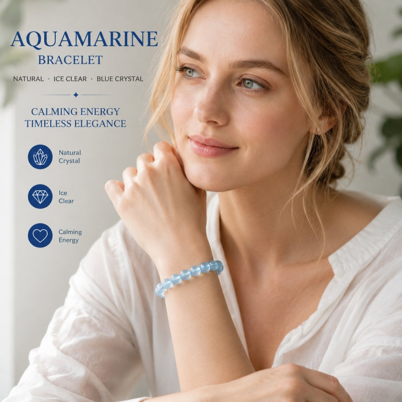 Natural Ice-Clear Aquamarine Bracelet