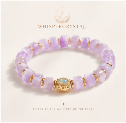Natural Amethyst Flat Bead Single Strand Bracelet
