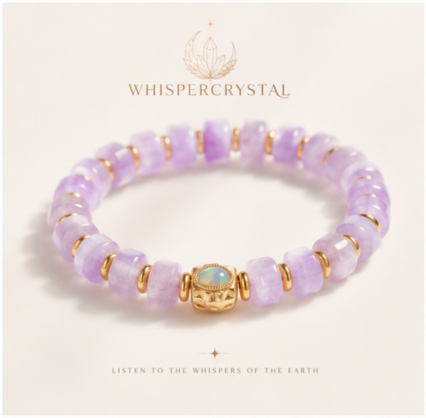 Natural Amethyst Flat Bead Single Strand Bracelet