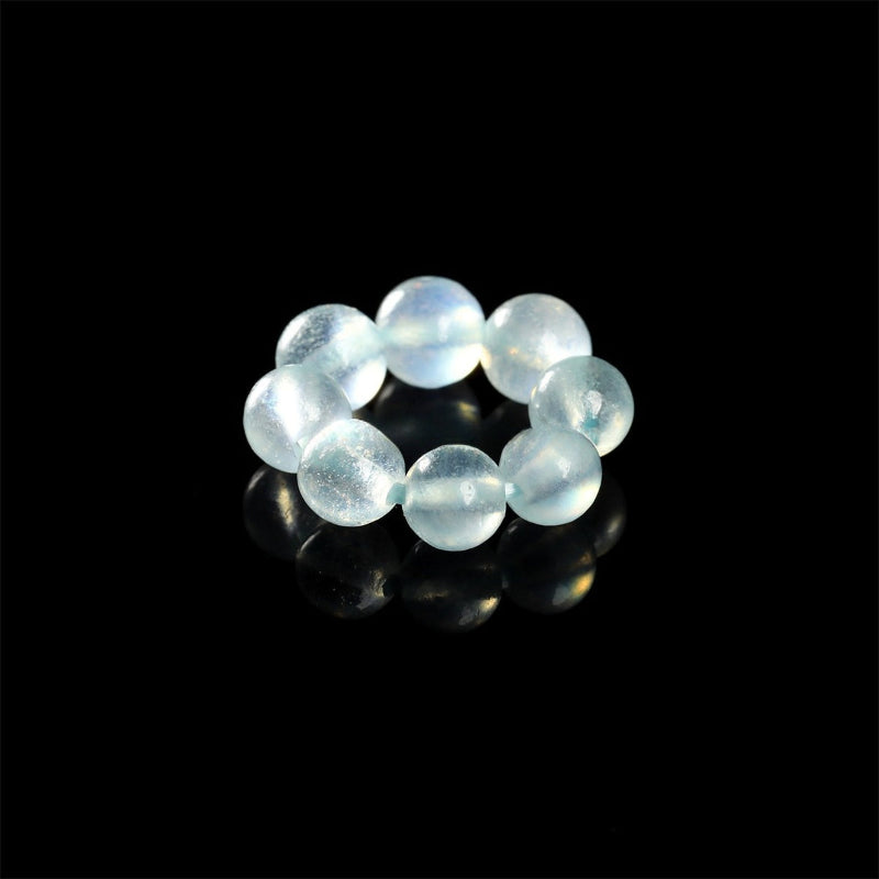whispercrystal Aquamarine Crystal Bead Spacer Ring | 8mm Gemstone DIY Jewelry Connector